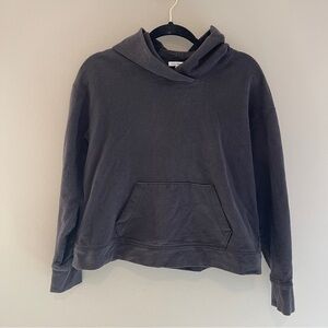Standard James Perse Relaxed Cropped Pullover Hoodie Black Size 2 (Medium)
